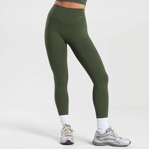 Gymshark Elevate Leggings - Moss Olive, Medium